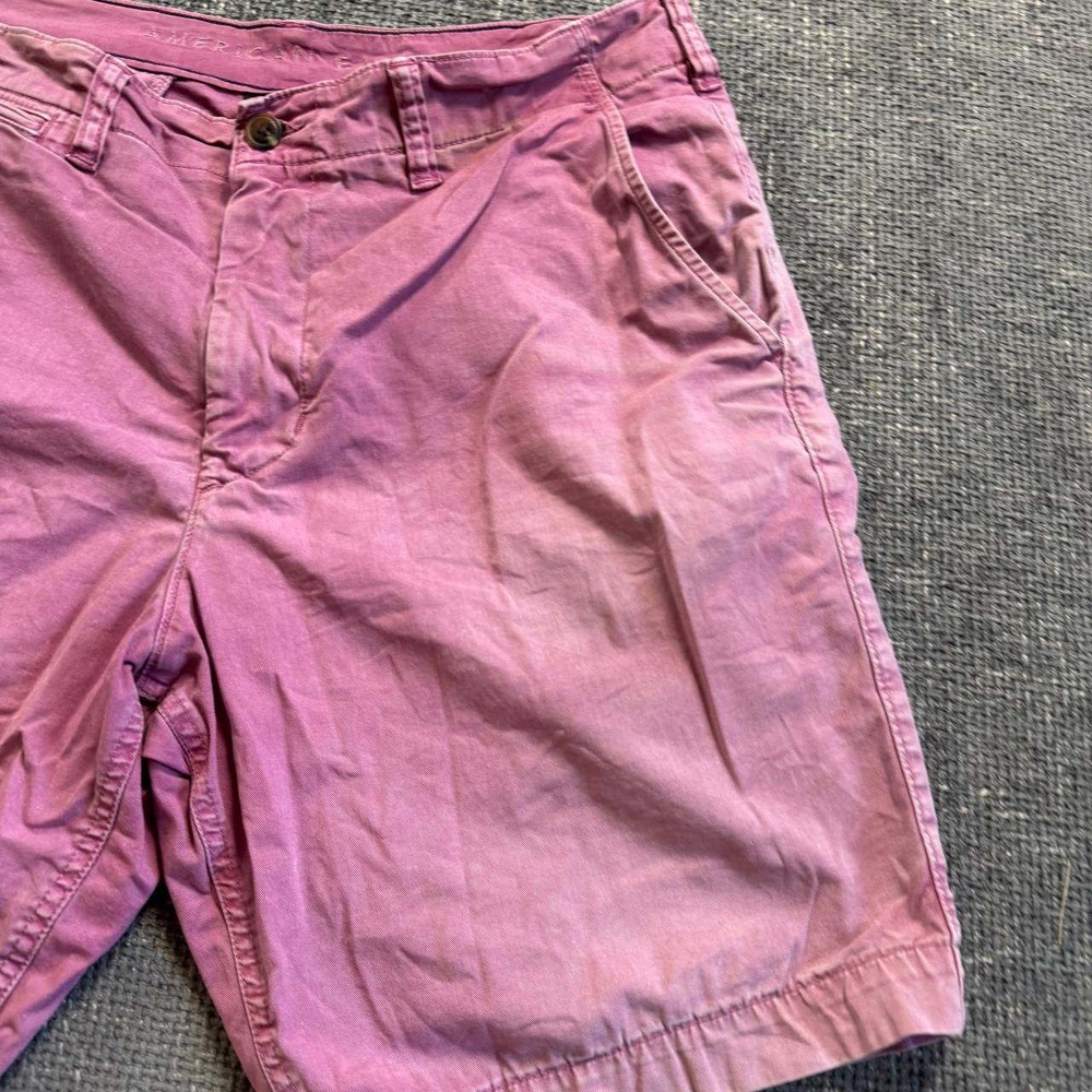 American Eagle Chino Shorts Mens 34 Mauve Pink Next Level Flex Stretch Casual - Picture 3 of 12